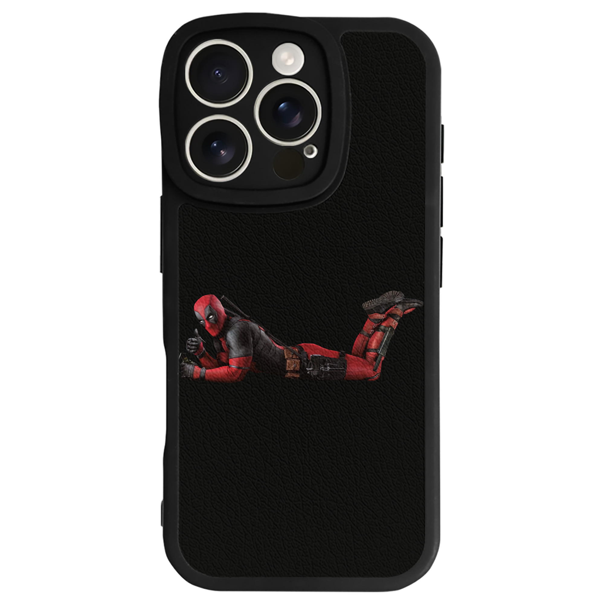 （画像用） Deadpool デッドプール 【iPhone 16シリーズ対応】シリコンスマホケース（レザー調） 材質：シリコン